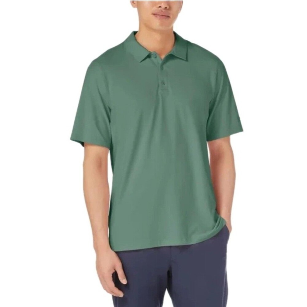 Kirkland Signature Men’s Performance Logo Polo Lightweight Stretch Green Size L